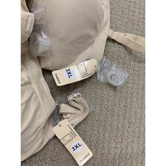 Truekind Bandeau Convertible Strapless Set of 2 Wireless Seamless Bra 3XL NEW - Picture 5 of 9